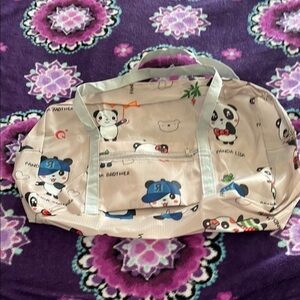 Cute Panda Print Duffle Bag NWOT